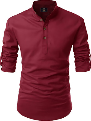 Kavyangle Creation Men Solid Straight Kurta(Maroon)