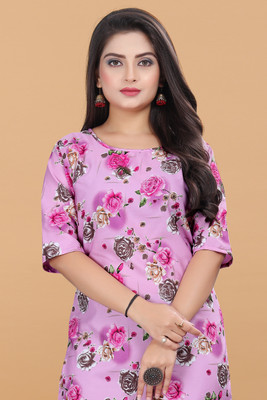 Sonali Impex Women Printed A-line Kurta(Purple)