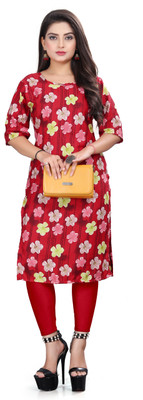 SANJUGARMENT Women Printed Straight Kurta(Multicolor)