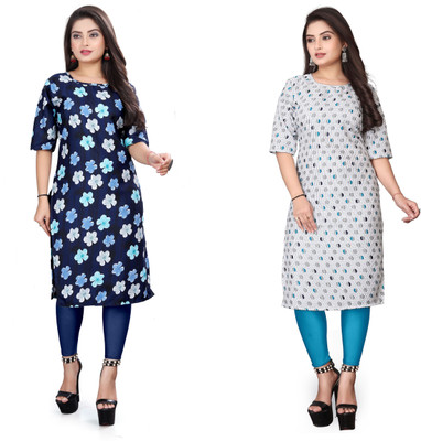 DB COLLECTION Women Printed Straight Kurta(Multicolor)