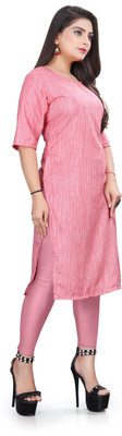RIDDHI COLLECTION MALL Women Printed A-line Kurta(Pink)