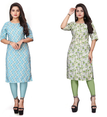 TITHIGARMENT Women Printed A-line Kurta(Multicolor)