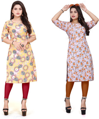 HARISH TEXTILE Women Printed A-line Kurta(Multicolor)