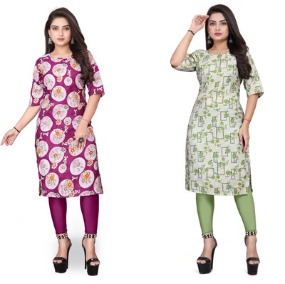 Rd fashion Women Printed A-line Kurta(Multicolor)