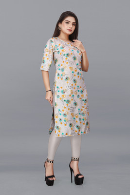 ANITA LYCRA Women Printed Straight Kurta(Multicolor)