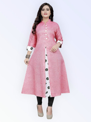 Texpa Creation Women Printed A-line Kurta(Pink)