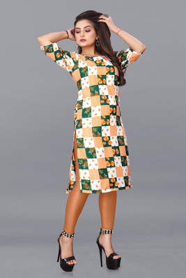 ANITA LYCRA Women Printed A-line Kurta(Multicolor)