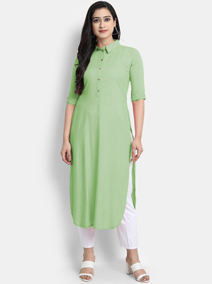 AMAR CREATION Women Solid A-line Kurta(Light Green)