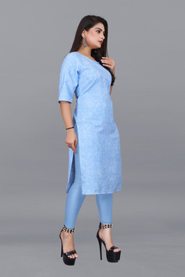 ANITA LYCRA Women Printed A-line Kurta(Blue)