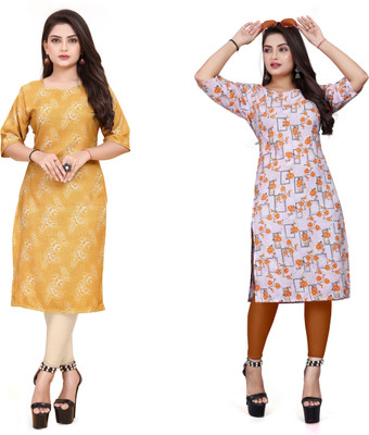 Jayshree Fab Women Printed Straight Kurta(Multicolor)