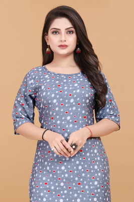 ANITA LYCRA Women Printed A-line Kurta(Grey)
