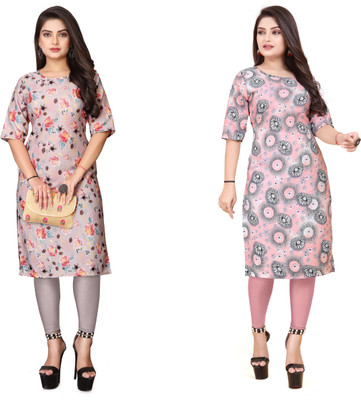 HARISH TEXTILE Women Printed Straight Kurta(Multicolor)