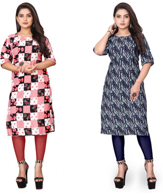 VAISALICREATION Women Printed Straight Kurta(Multicolor)