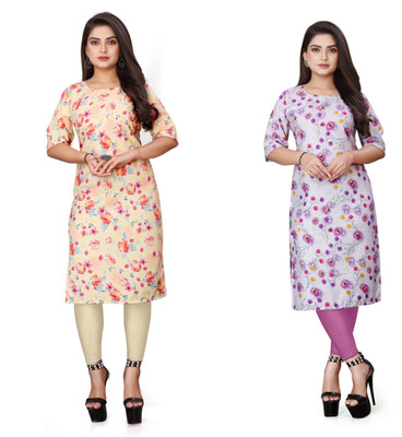 WOMENSILKFABRIC Women Printed A-line Kurta(Multicolor)