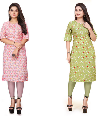 Alpha Fashion Women Printed A-line Kurta(Multicolor)