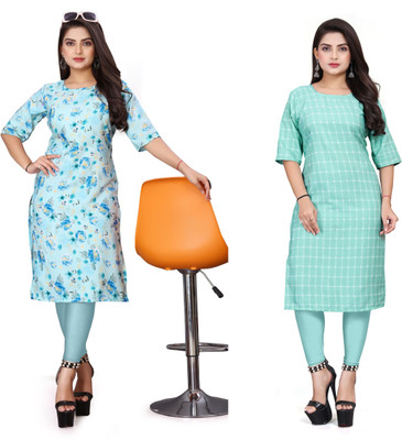 TITHIGARMENT Women Printed A-line Kurta(Multicolor)