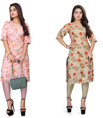 DB COLLECTION Women Printed Straight Kurta(Multicolor)