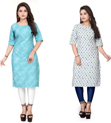 HARISH TEXTILE Women Printed A-line Kurta(Multicolor)