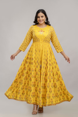 ftDiva Flared/A-line Gown(Yellow)