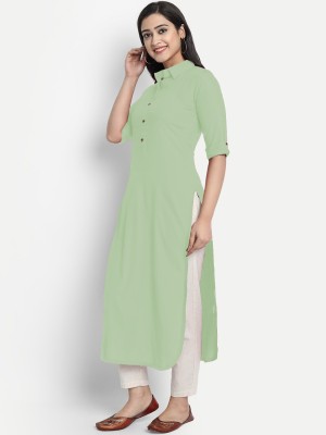 CART SHOPY Women Solid Straight Kurta(Light Green)