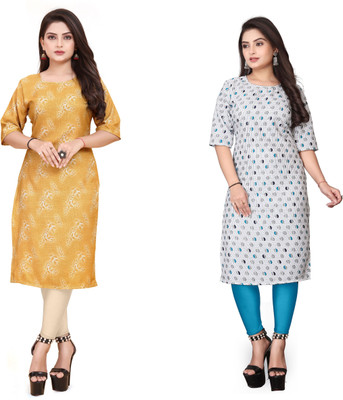 HARISH TEXTILE Women Printed A-line Kurta(Multicolor)