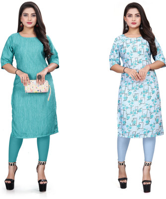 KNG TEXTILE Women Printed A-line Kurta(Multicolor)