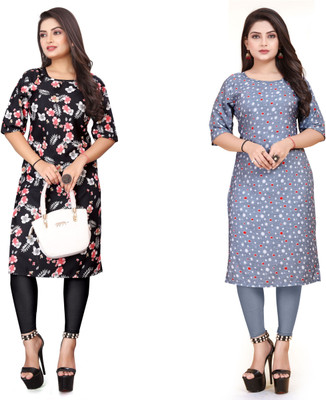 RIDDHI COLLECTION MALL Women Printed A-line Kurta(Multicolor)