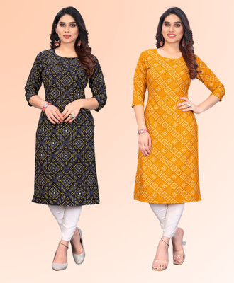 KILLARI Women Printed Straight Kurta(Multicolor)
