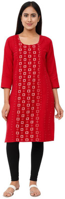 shreelaxmi colletion Women Printed A-line Kurta(Red)