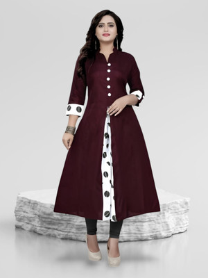 Texpa Creation Women Solid A-line Kurta(Maroon)