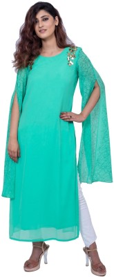 Navgya Women Embellished Straight Kurta(Light Green)