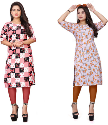 TITHIGARMENT Women Printed A-line Kurta(Multicolor)