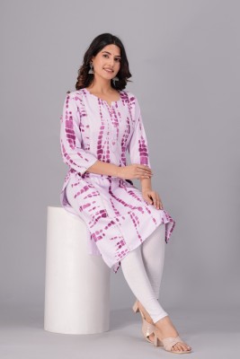 Pahnawa Fashion Women Printed Straight Kurta(Purple)