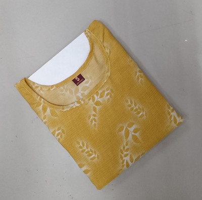 deshmi fashion Women Printed A-line Kurta(Yellow)