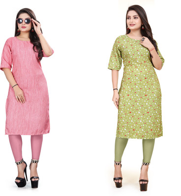 WOMENSILKFABRIC Women Printed A-line Kurta(Multicolor)