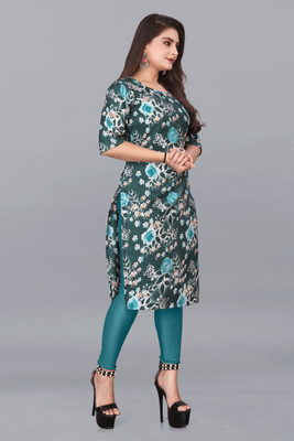 PAFASHION Women Printed A-line Kurta(Green)