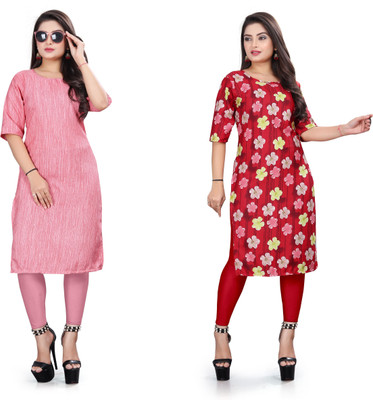DB COLLECTION Women Printed Straight Kurta(Multicolor)