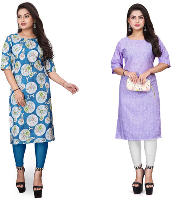 RIDDHI COLLECTION MALL Women Printed A-line Kurta(Multicolor)