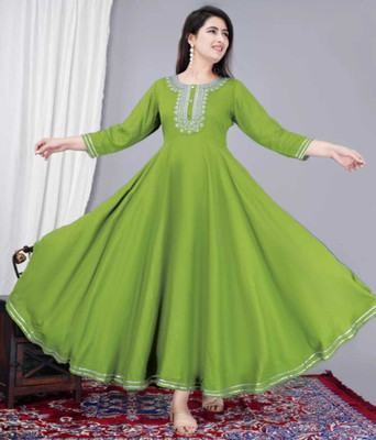 Laxmi Udhyog Women Embroidered Anarkali Kurta(Multicolor)