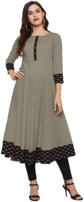 YOVA STYLE Women Solid Anarkali Kurta(Grey)