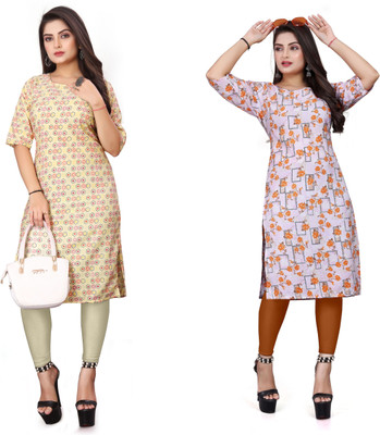 KNG TEXTILE Women Printed A-line Kurta(Multicolor)