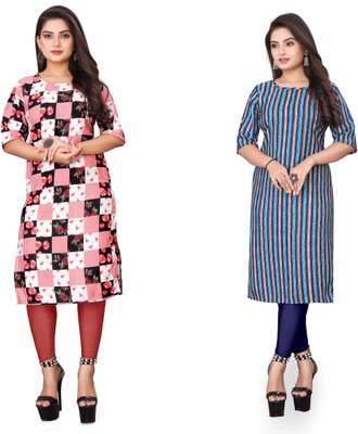 WOMENSILKFABRIC Women Printed A-line Kurta(Multicolor)