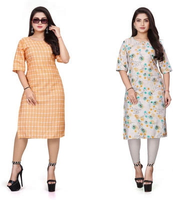 KNG TEXTILE Women Printed A-line Kurta(Multicolor)