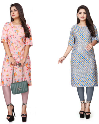 KNG TEXTILE Women Printed A-line Kurta(Multicolor)