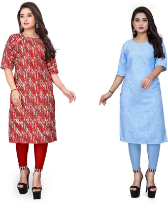 DB COLLECTION Women Printed Straight Kurta(Multicolor)