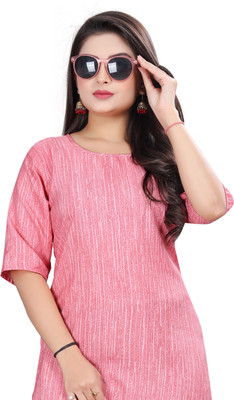 Jayshree Fab Women Printed A-line Kurta(Pink)