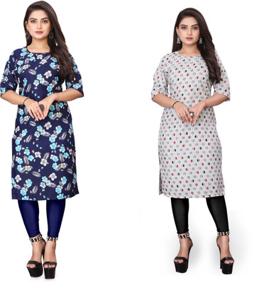 WOMENSILKFABRIC Women Printed A-line Kurta(Multicolor)