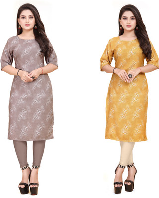 deshmi fashion Women Printed Straight Kurta(Multicolor)