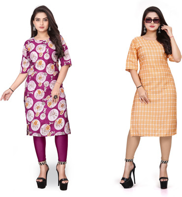 HARISH TEXTILE Women Printed A-line Kurta(Multicolor)