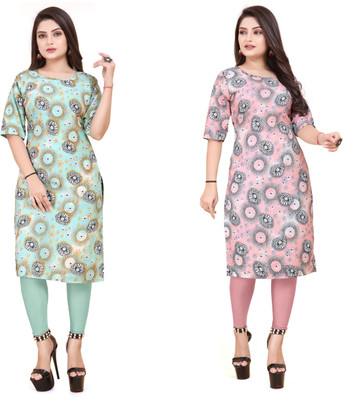 VAISALICREATION Women Printed Straight Kurta(Multicolor)